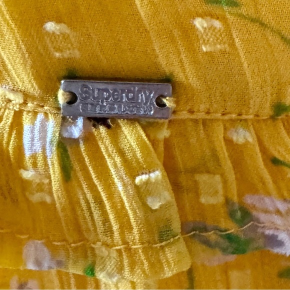 Superdry Yellow Tiered Maxi Skirt Resort Wear - Picture 4 of 11